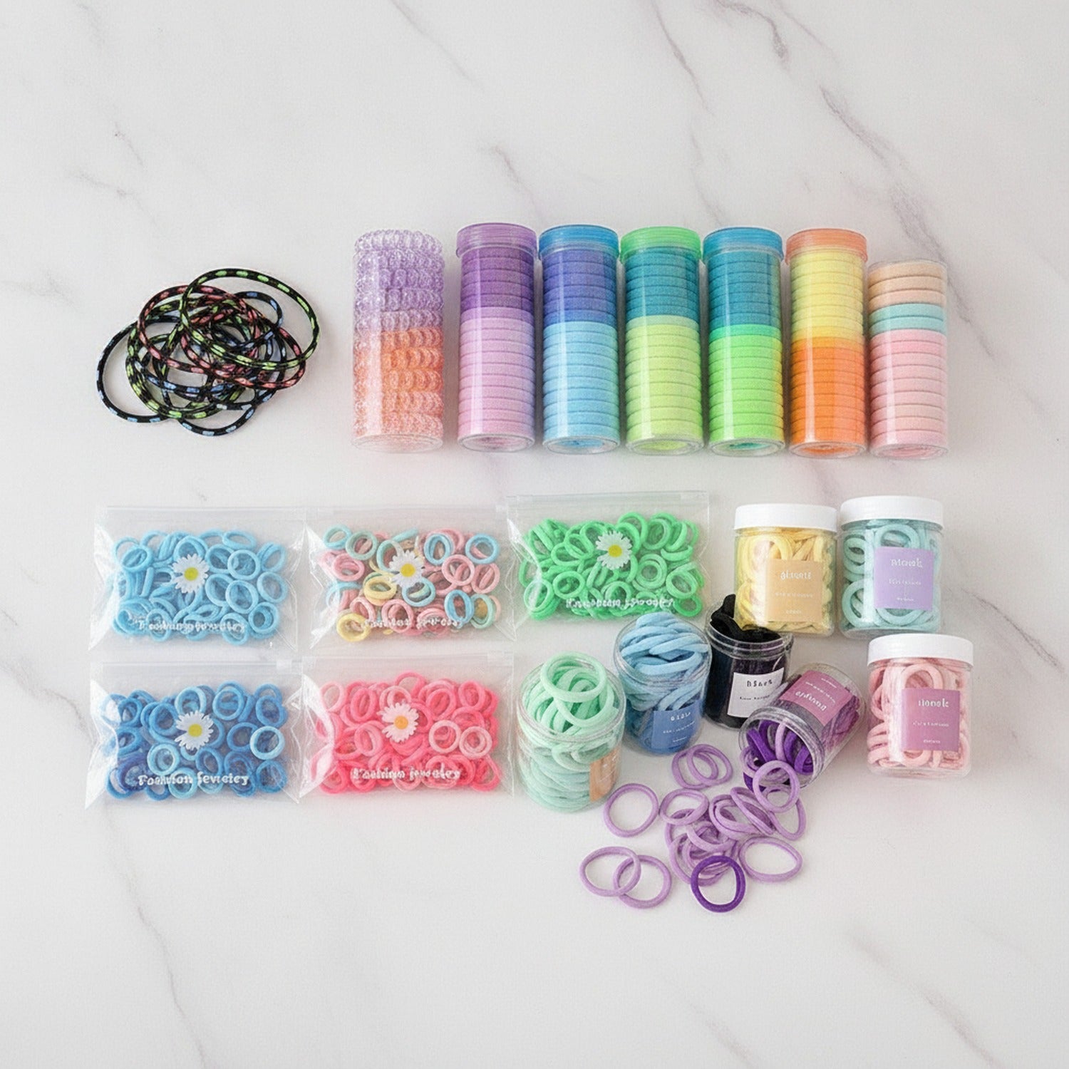 Colorful Striped Coil Hair Clips Set