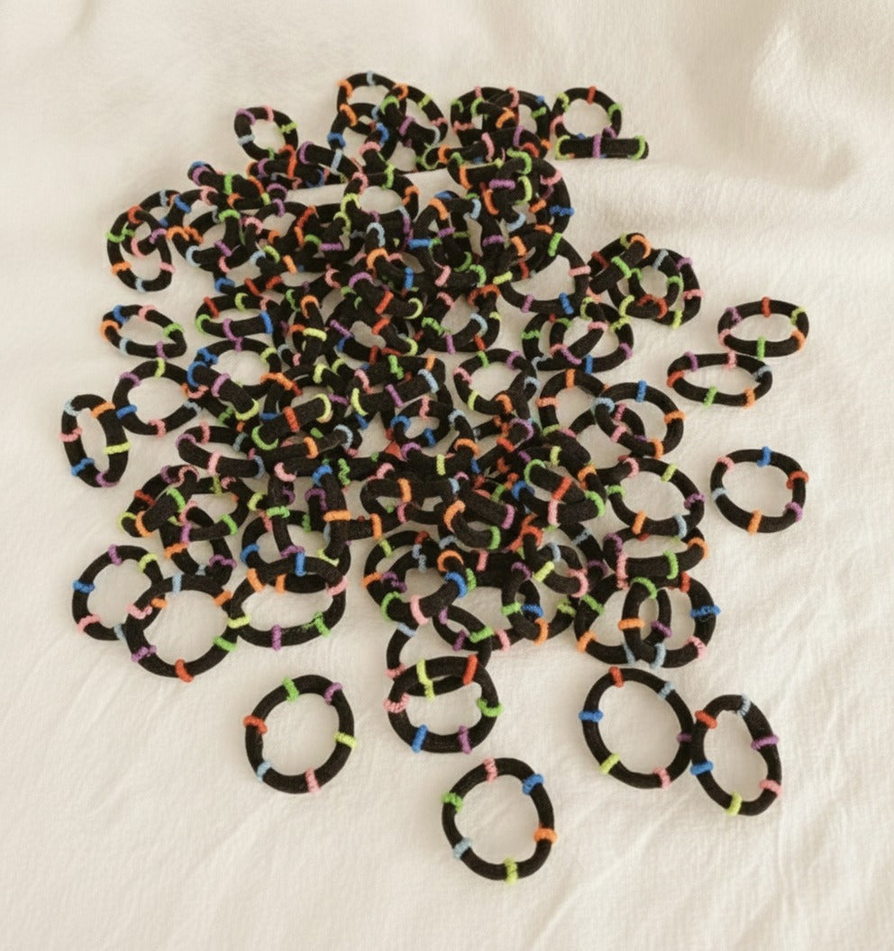 Colorful Striped Coil Hair Clips Set – hair accessories (view 1)