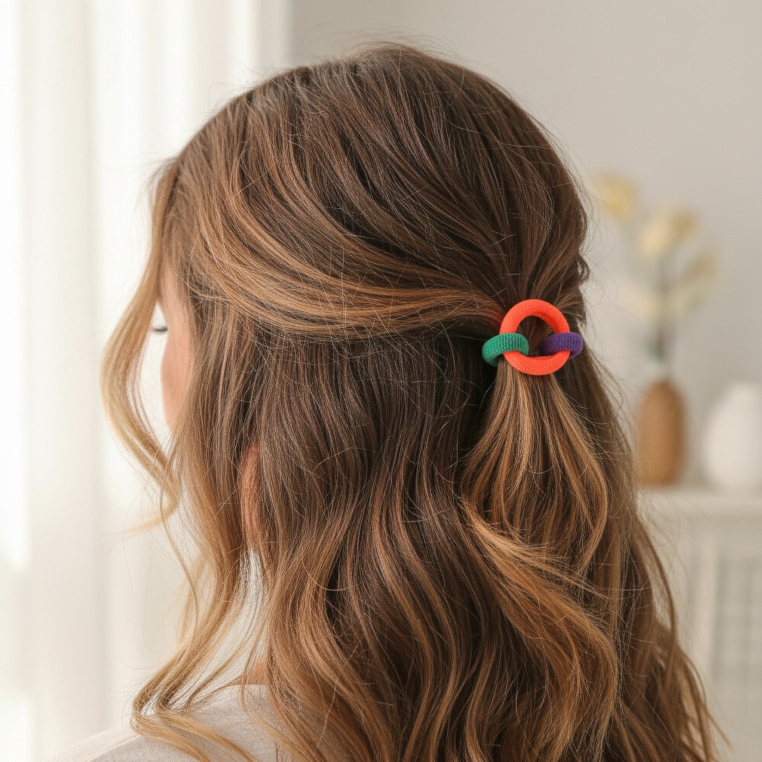 Colorful Hair Ties Rainbow Elastic Ponytail Holders