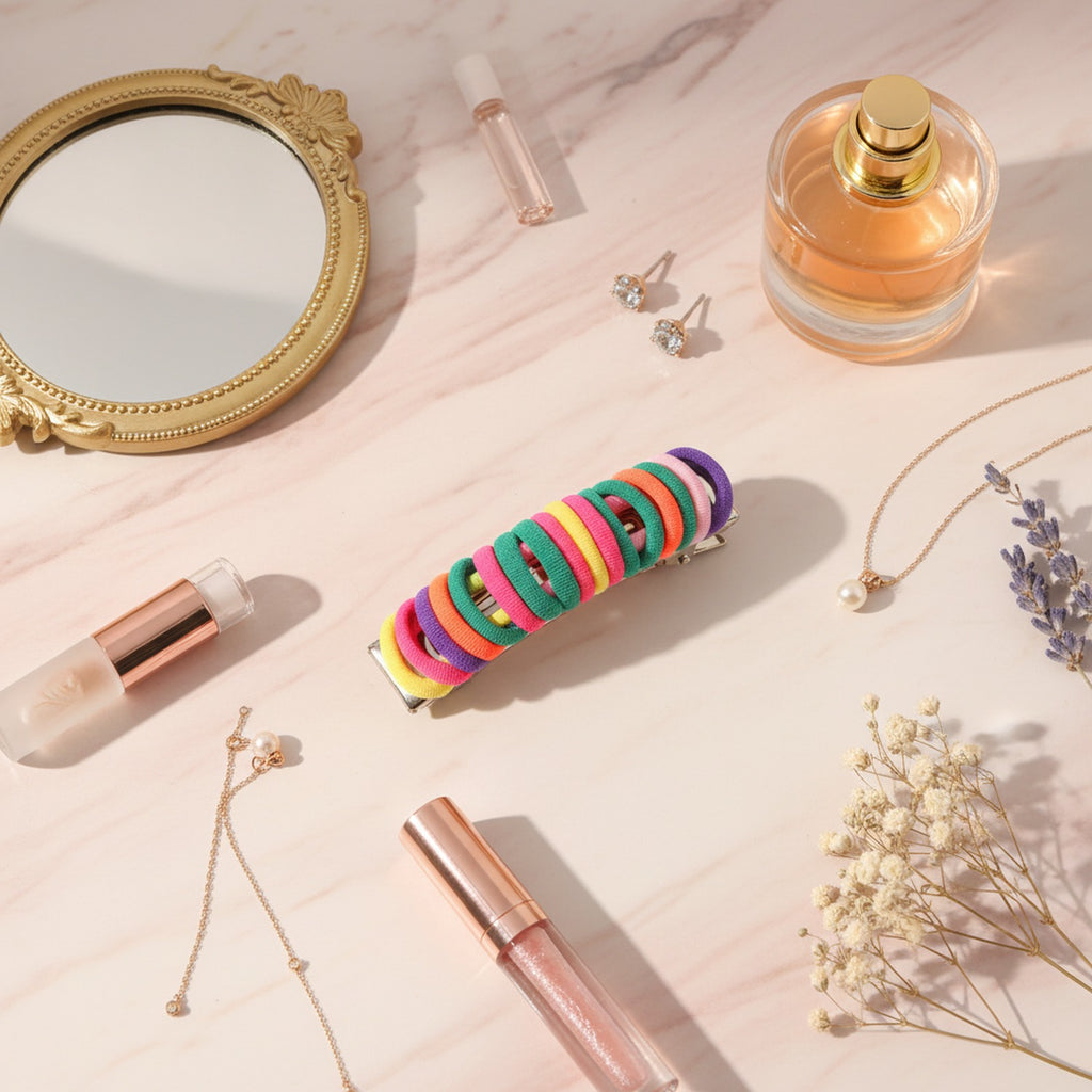 Colorful Hair Ties Rainbow Elastic Ponytail Holders – hair accessories (view 3)