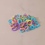 Colorful Fabric Hair Rings Set - Pastel – hair accessories (view 2)