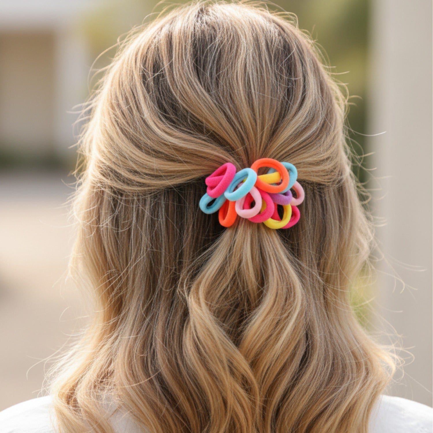 Colorful Fuzzy Hair Ties Rainbow Pack