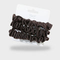 Brown Ribbed Scrunchie Hair Clips Set