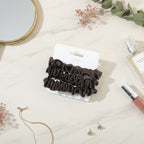 Brown Ribbed Scrunchie Hair Clips Set – hair accessories (view 3)