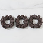 Brown Ribbed Scrunchie Hair Clips Set – hair accessories (view 2)