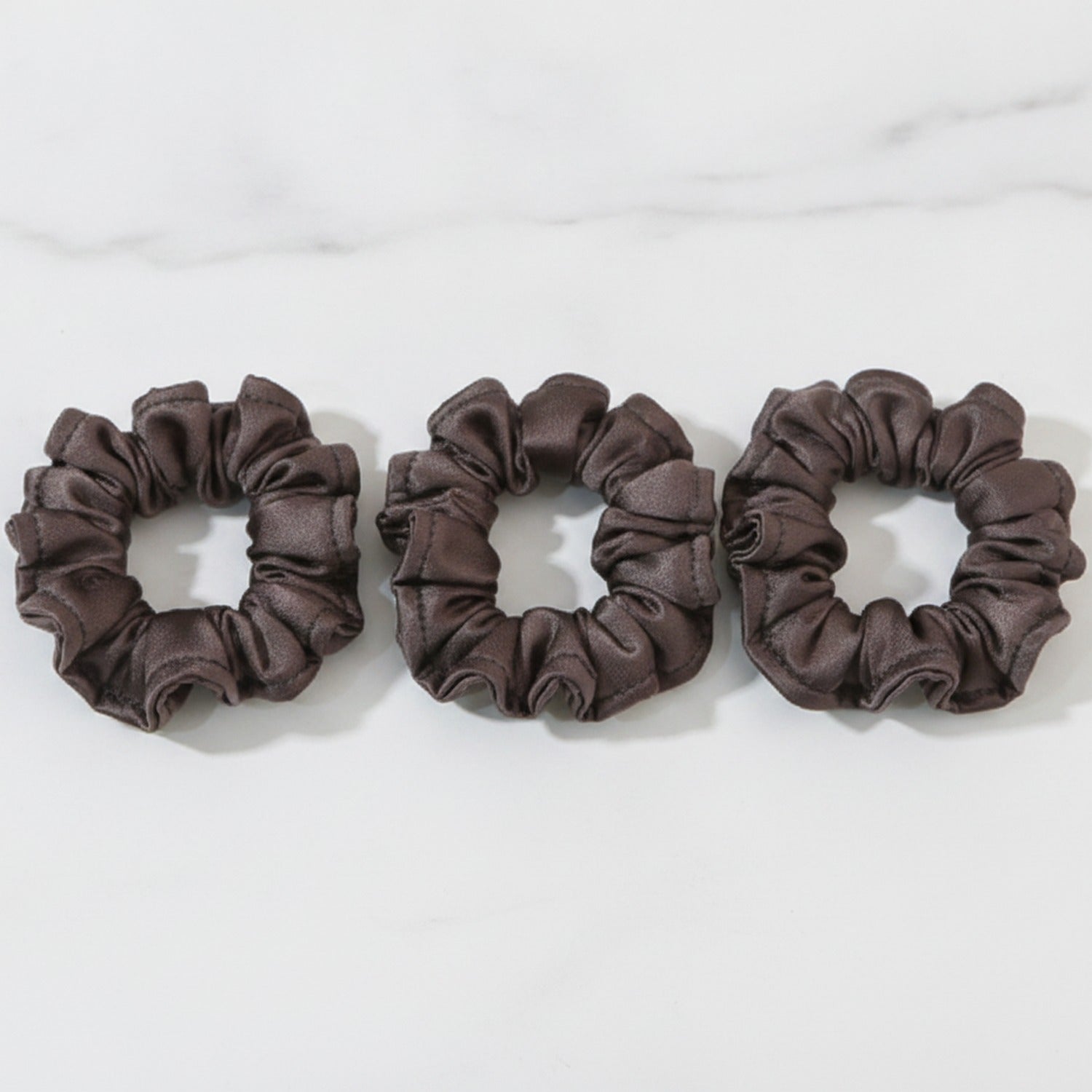 Brown Ribbed Scrunchie Hair Clips Set