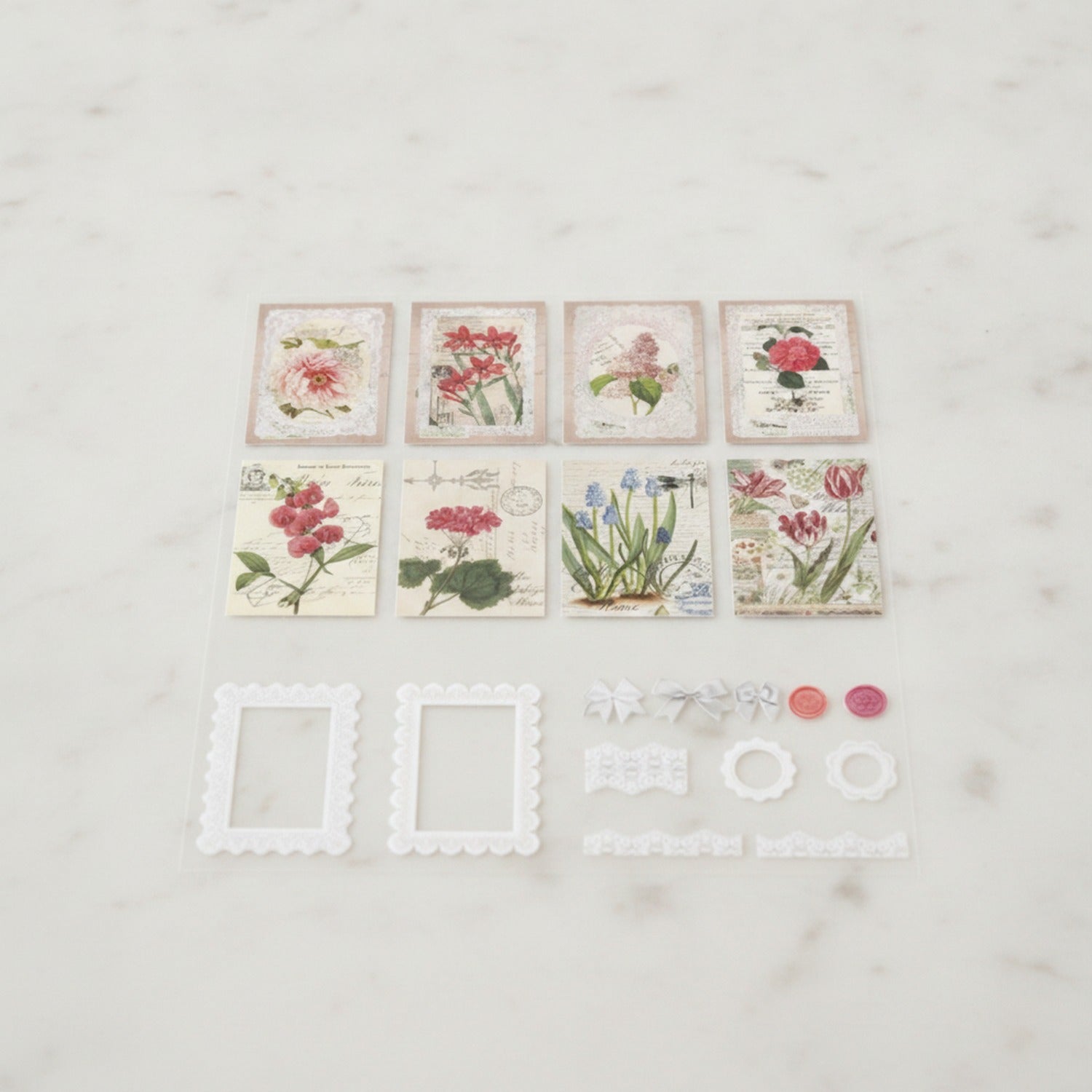Vintage Floral Stationery Set With Stickers