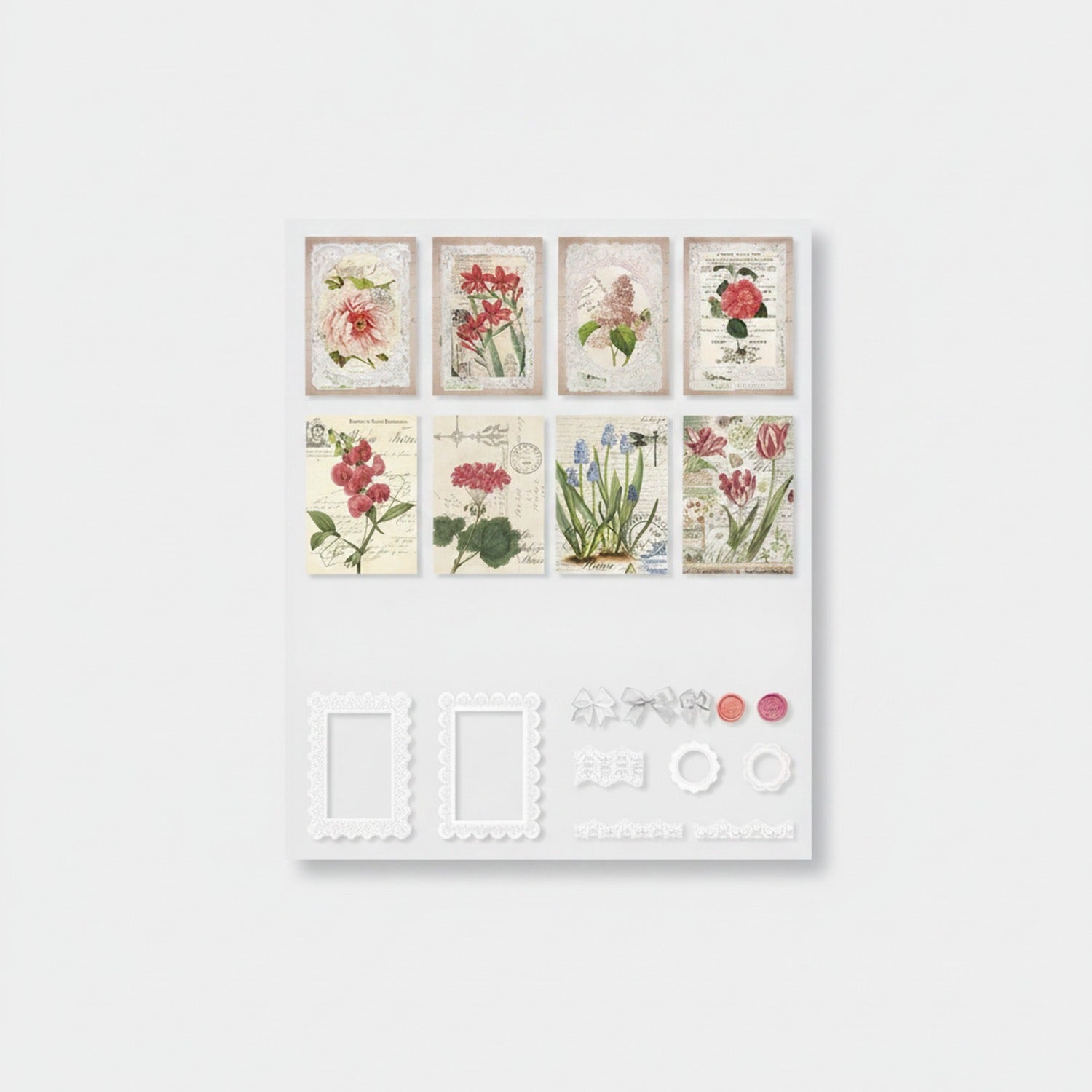 Vintage Floral Stationery Set With Stickers