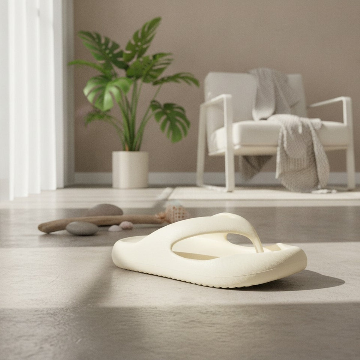 White Cloud Cushion Thong Flip Flop Sandals – apparel accessories (view 2)