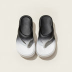 White Ombre Platform Thick Sole Flip-Flops