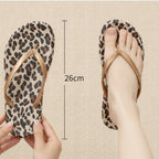 Brown Leopard Print Casual Beach Flip Flops