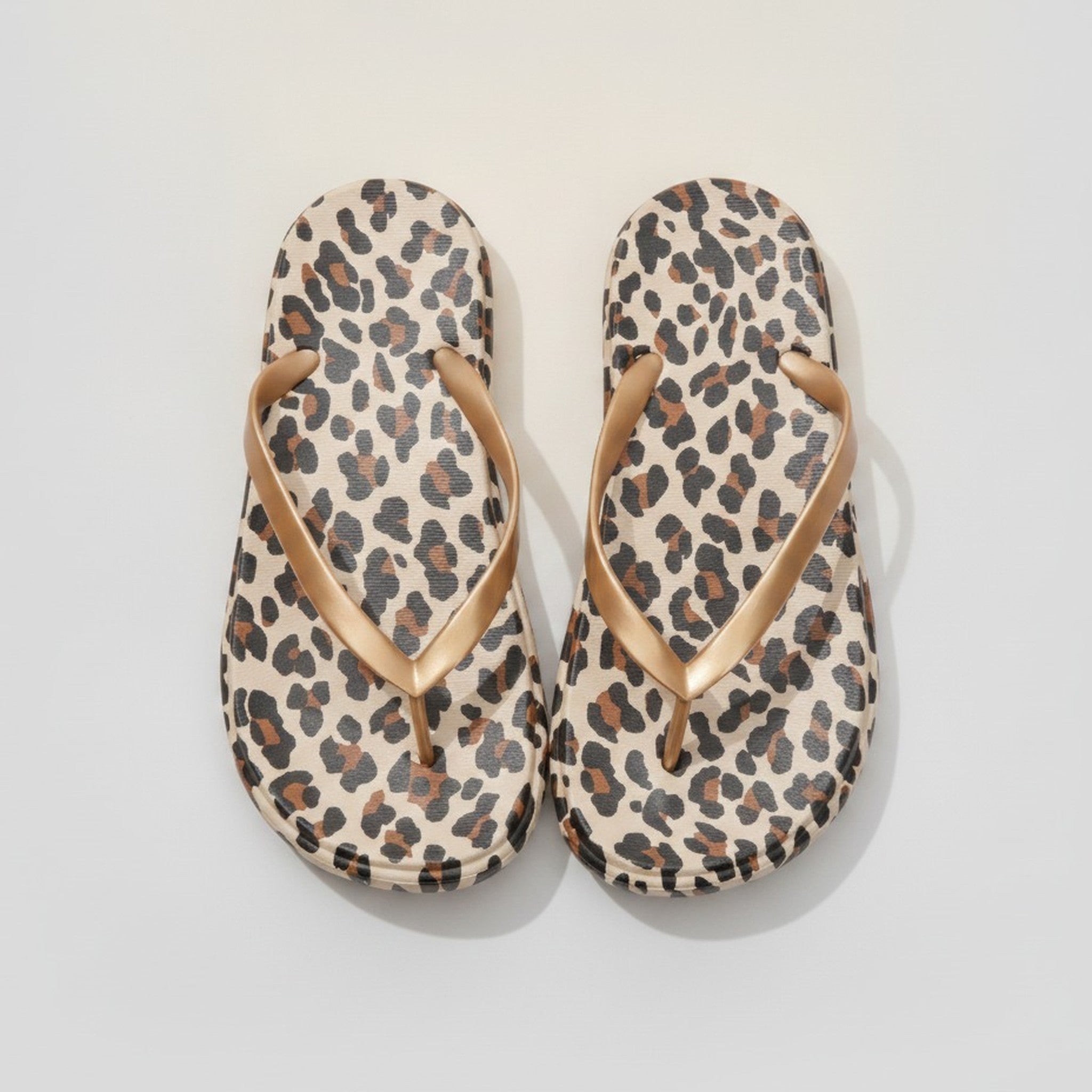Brown Leopard Print Casual Beach Flip Flops