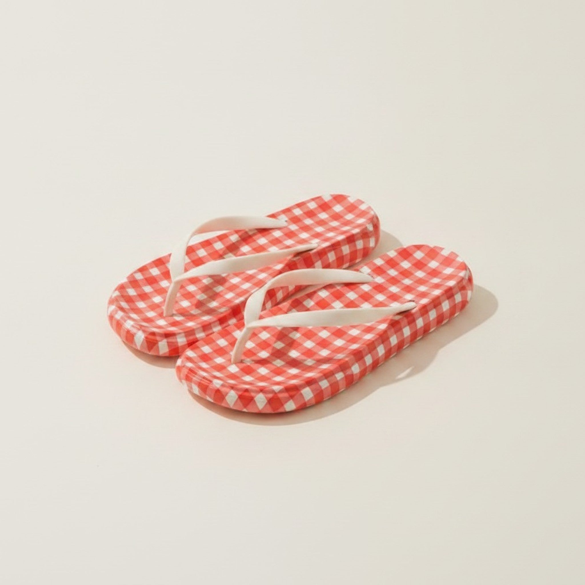 Women's Plaid Gingham Comfort Beach Flip-Flops