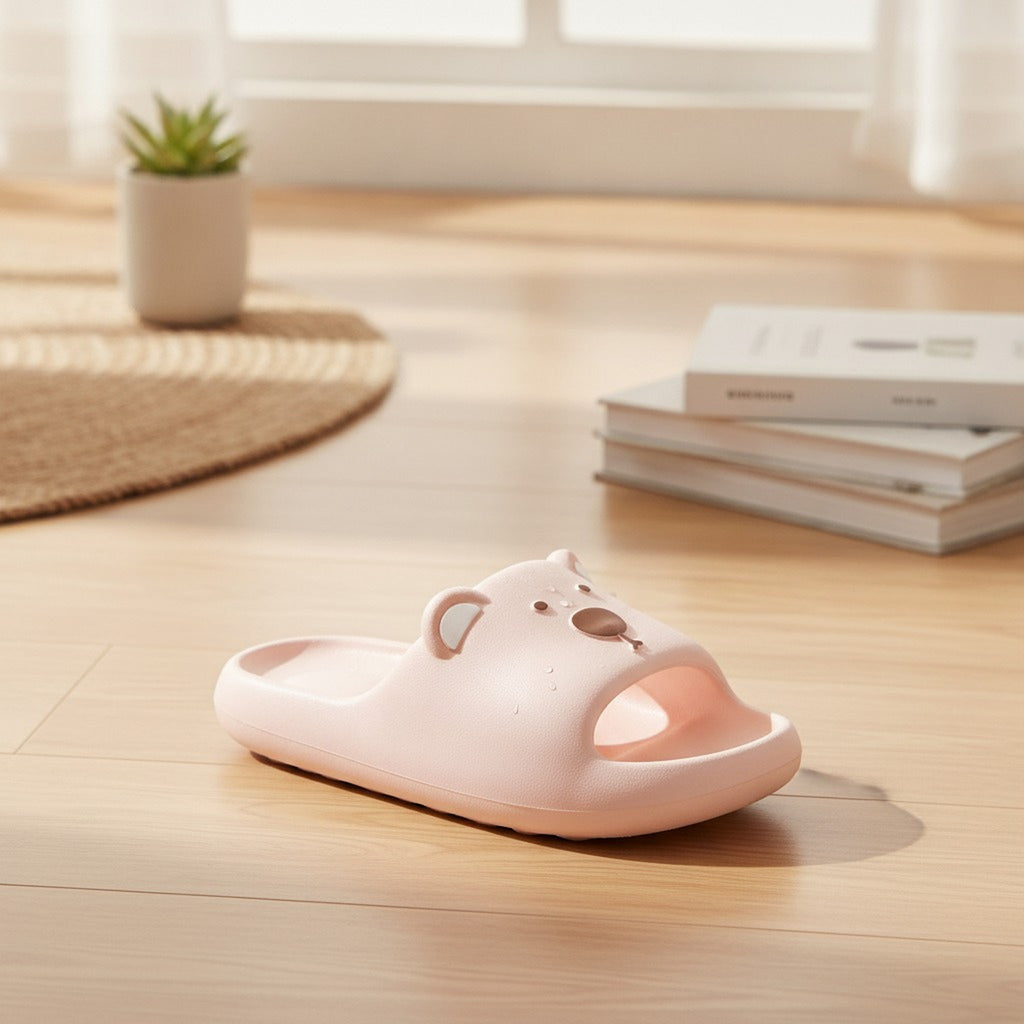 Pink Cute Bear Outdoor Ultra-Soft Slippers