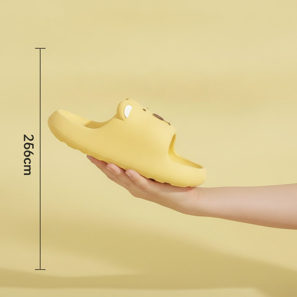 Yellow Cartoon Animal Soft Outdoor Slide Slippers