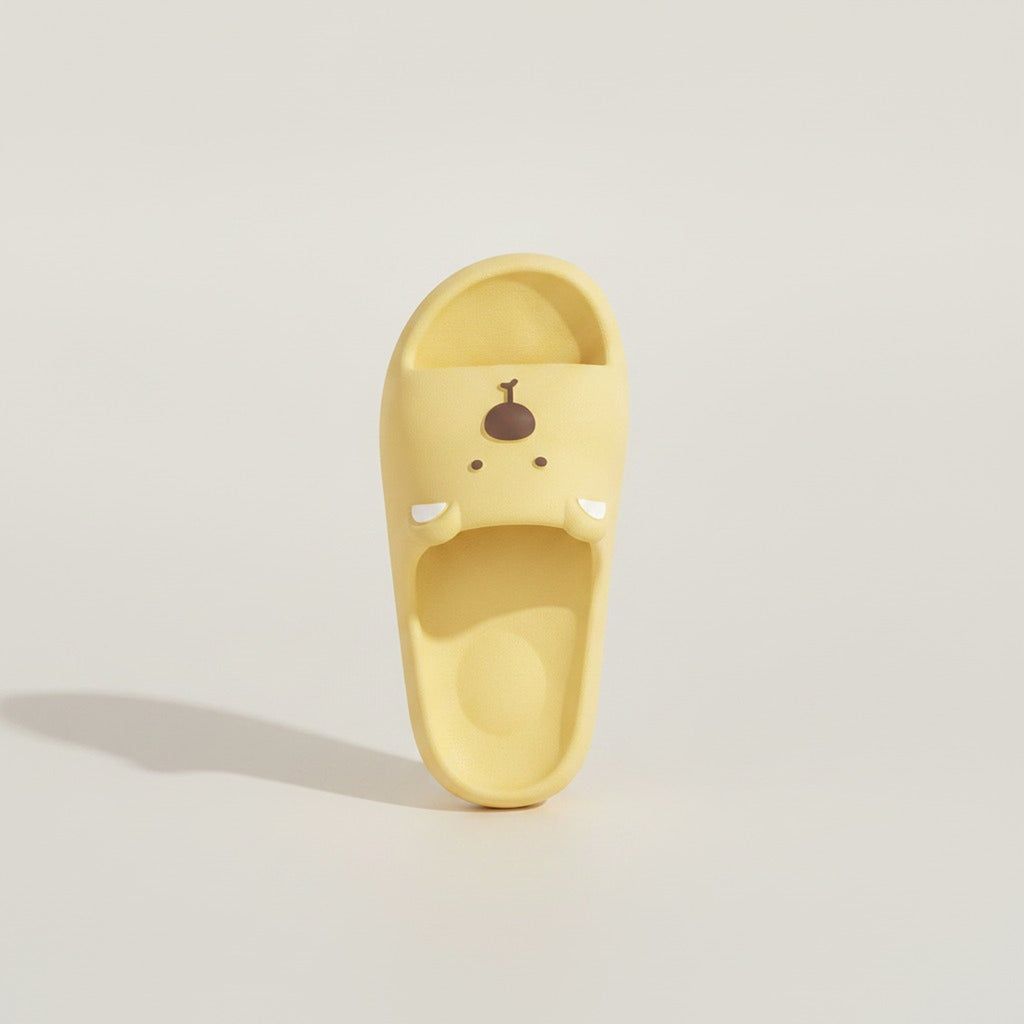 Yellow Cartoon Animal Soft Outdoor Slide Slippers