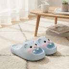 Cute Blue Beaver Soft Platform Slide Slippers