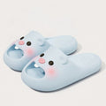 Cute Blue Beaver Soft Platform Slide Slippers