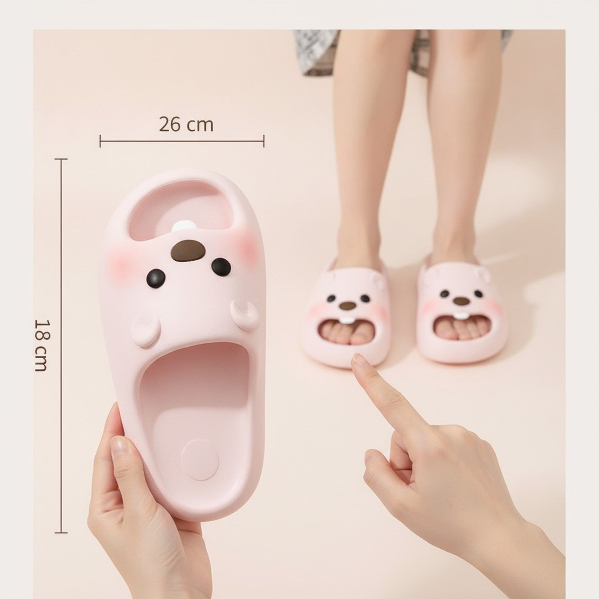 Cute Pink Beaver Lovely Soft Platform Slides