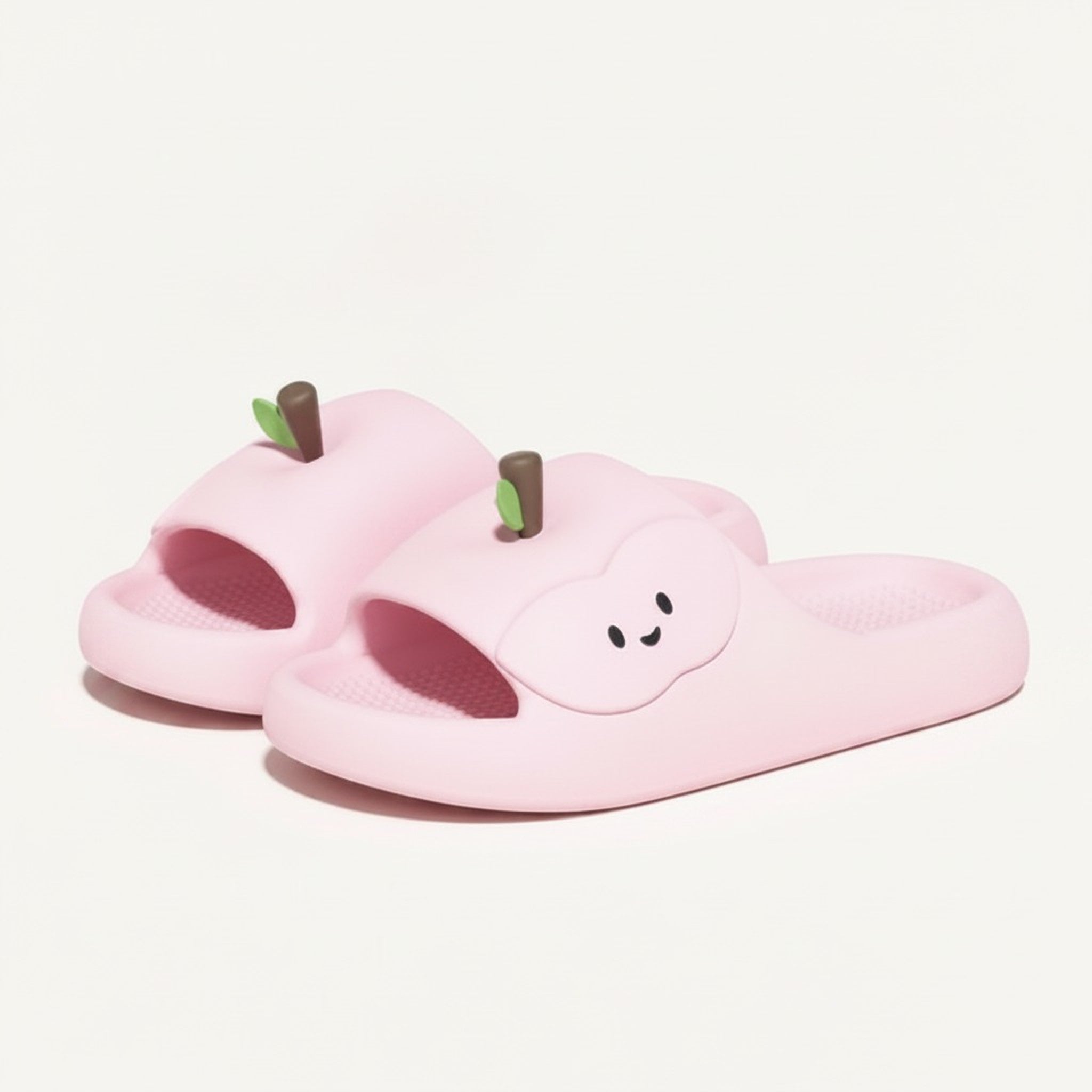 Pink Super Soft Apple Cartoon Home Slippers