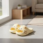 Yellow Cartoon Cat Monster Face Slippers