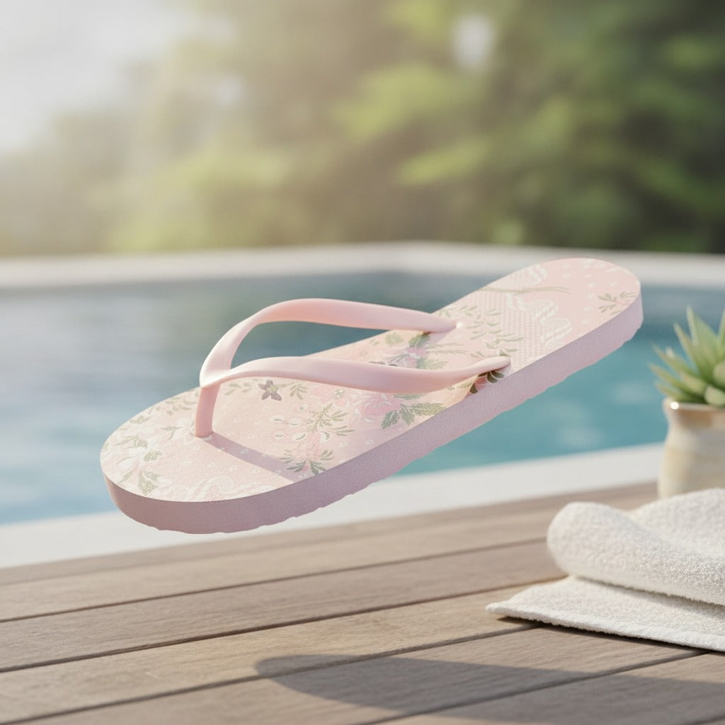 Floral Pattern Flip-Flops – apparel accessories (view 3)