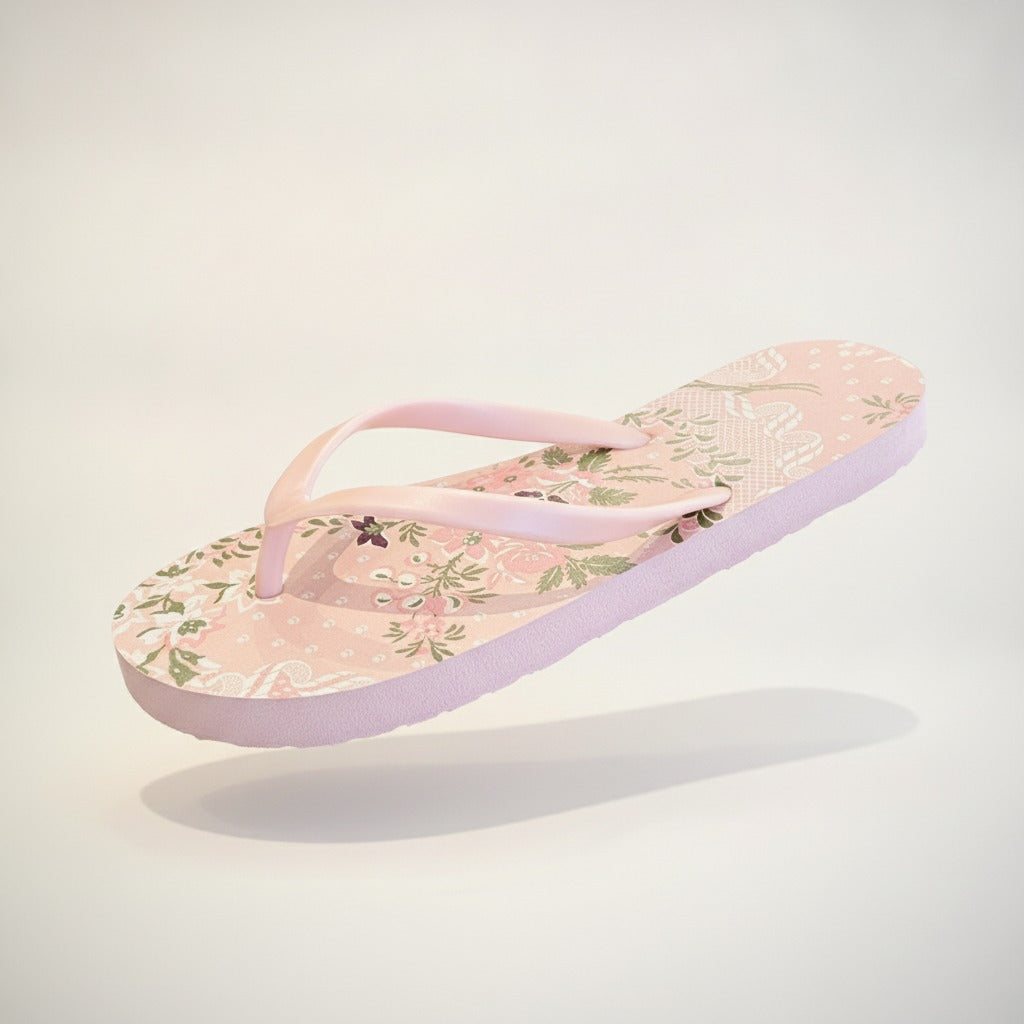 Floral Pattern Flip-Flops – apparel accessories (view 1)