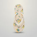 White Floral Pattern Summer Beach Flip Flops