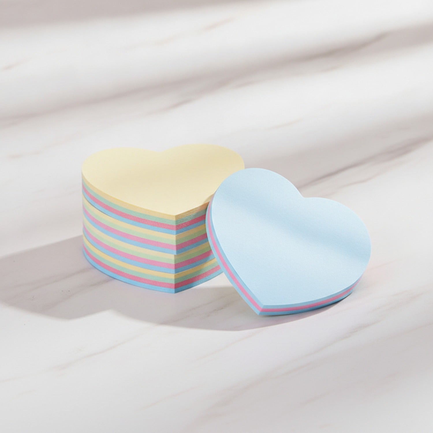Heart-Shaped Sticky Notes Pad Multicolor