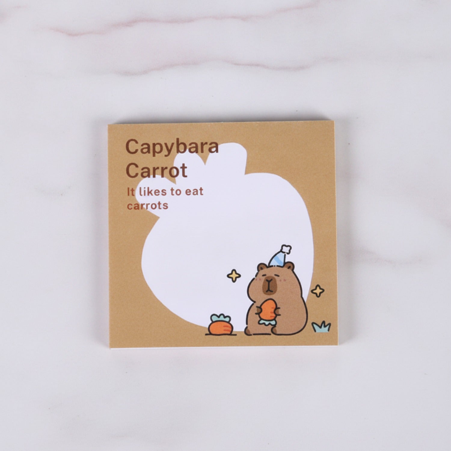 Capybara Carrot Sticky Notes Pad With Mirror
