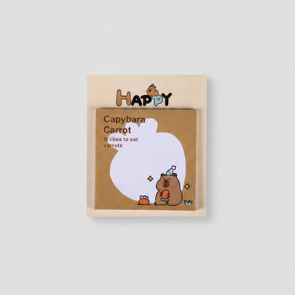 Capybara Carrot Sticky Notes Pad With Mirror – stationery (view 1)