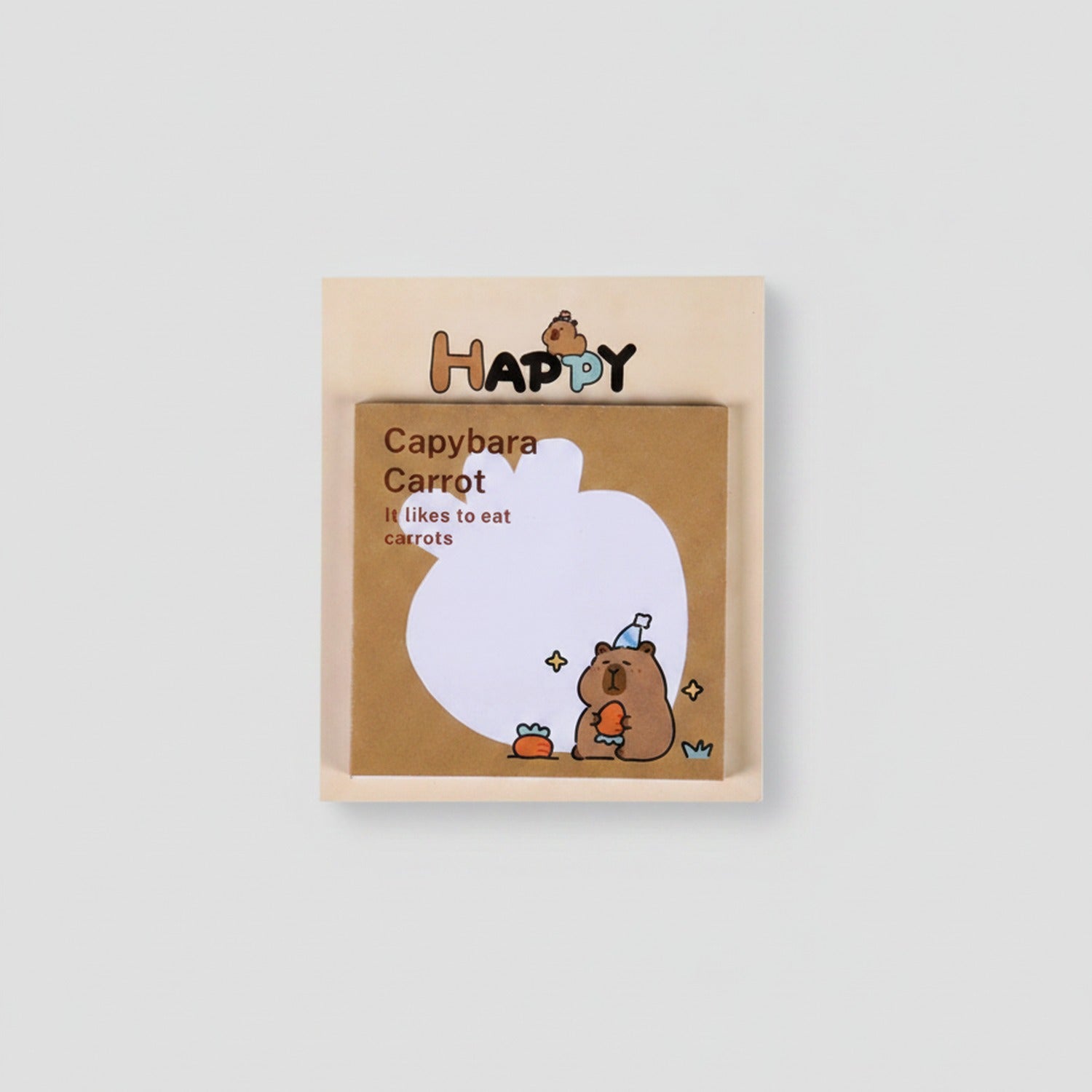 Capybara Carrot Sticky Notes Pad With Mirror