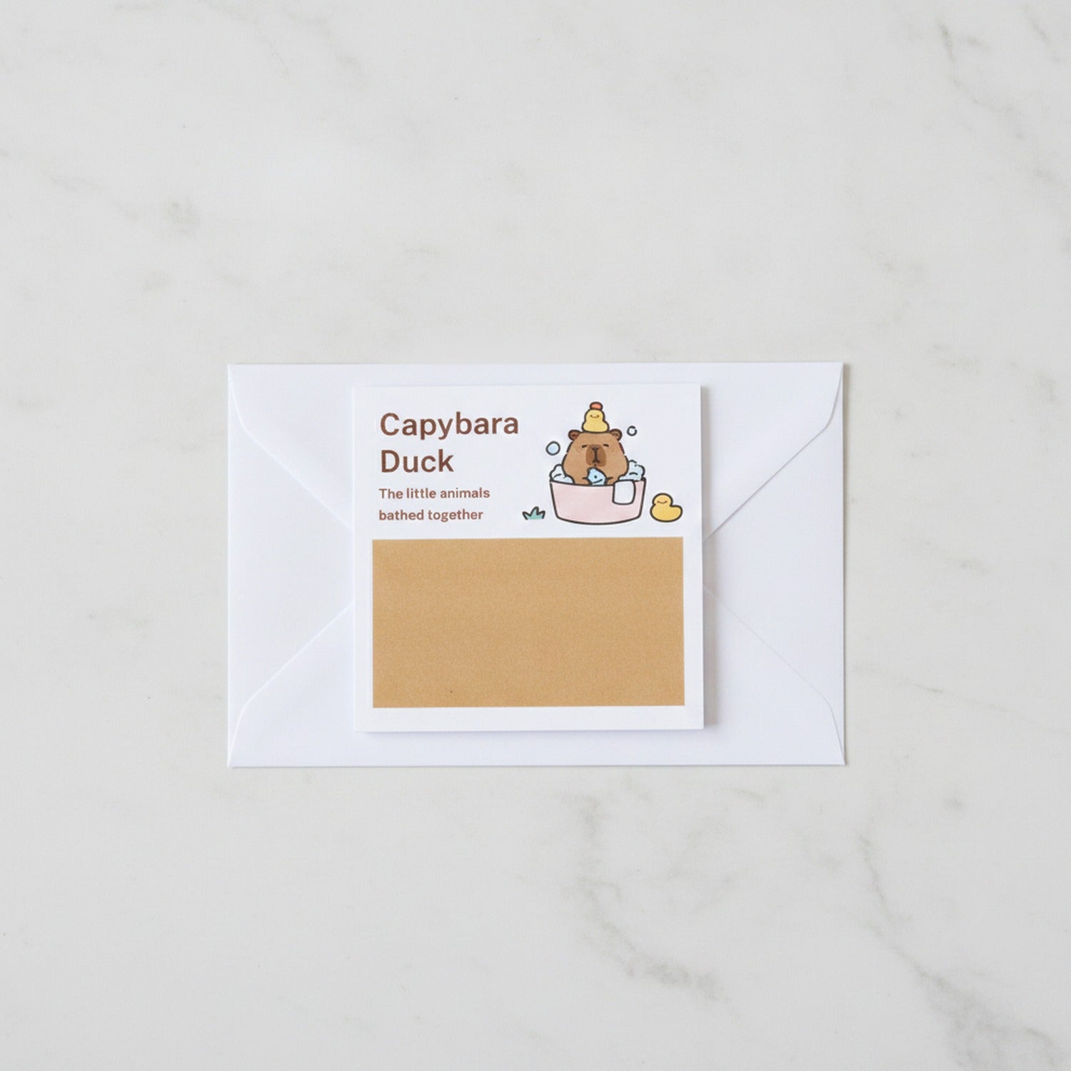 Happy Capybara Duck Greeting Card