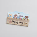 Happy Dog Wooden Keychain Charm Tag – stationery (view 1)