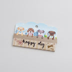 Happy Dog Wooden Keychain Charm Tag – stationery (view 1)