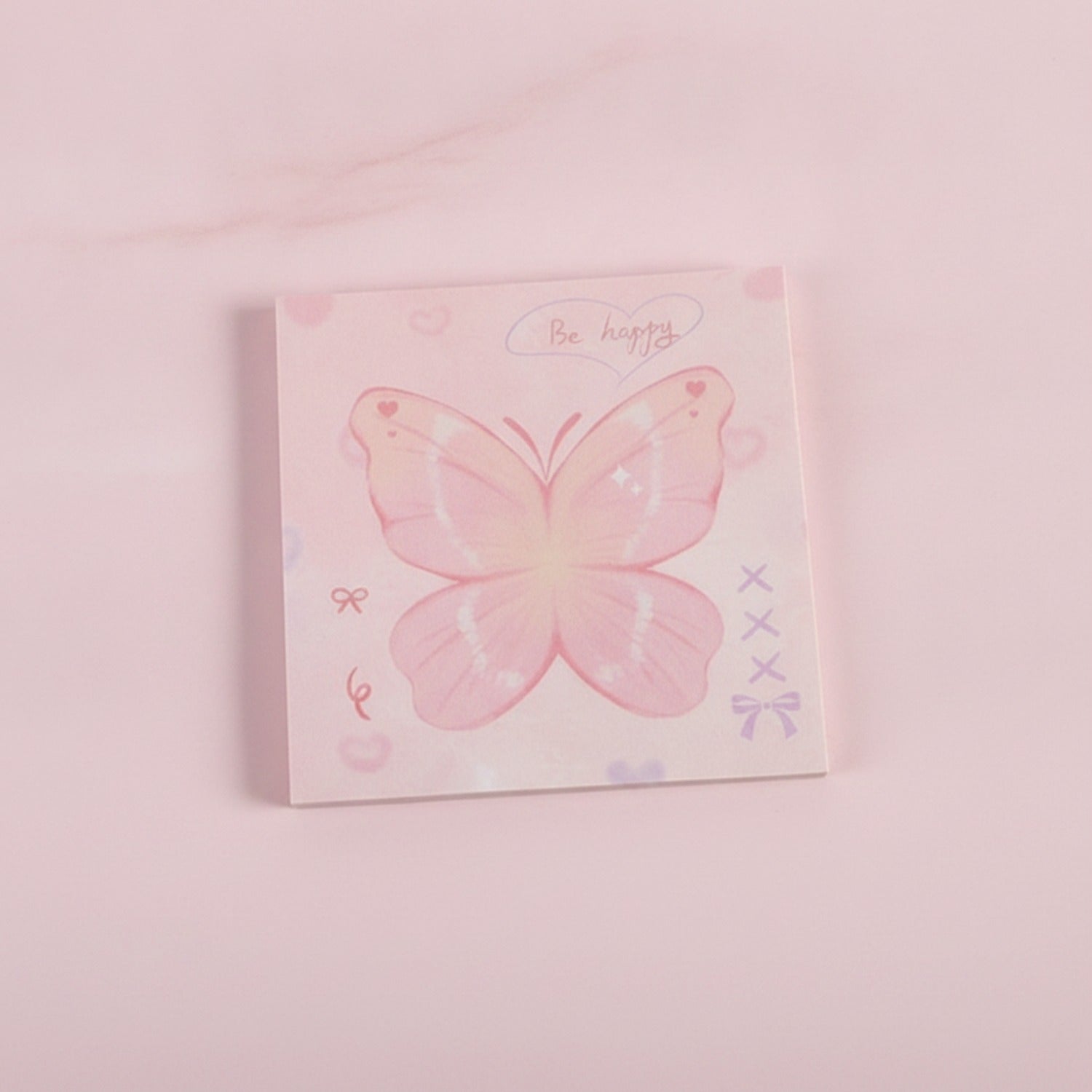 Butterfly Pink Sticky Notes Pad