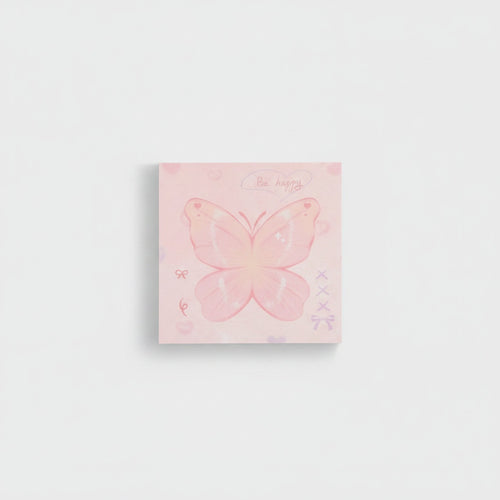 Butterfly Pink Sticky Notes Pad – stationery (view 1)