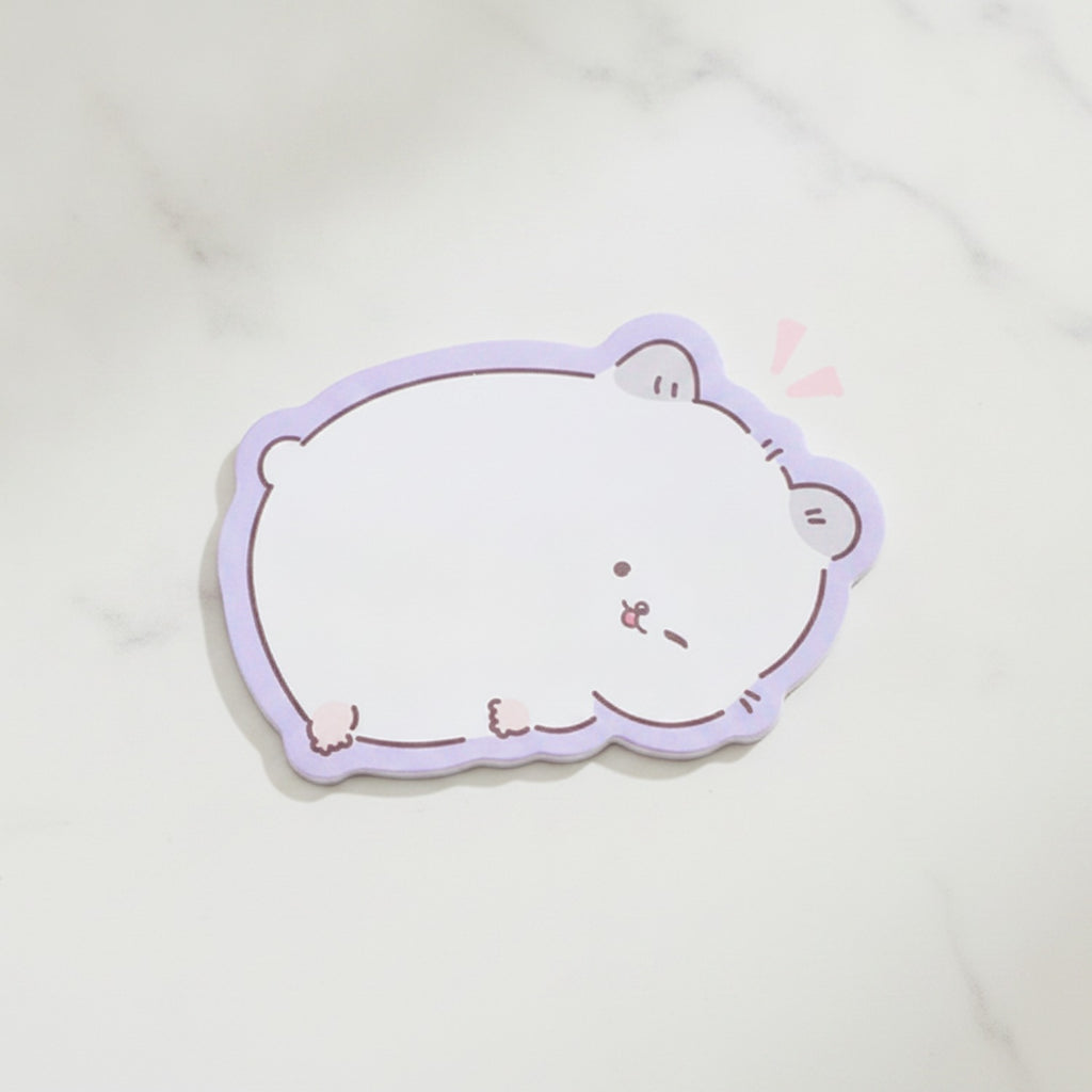 Cute Purple Bear Cloud Sticky Notes Pad – stationery (view 2)