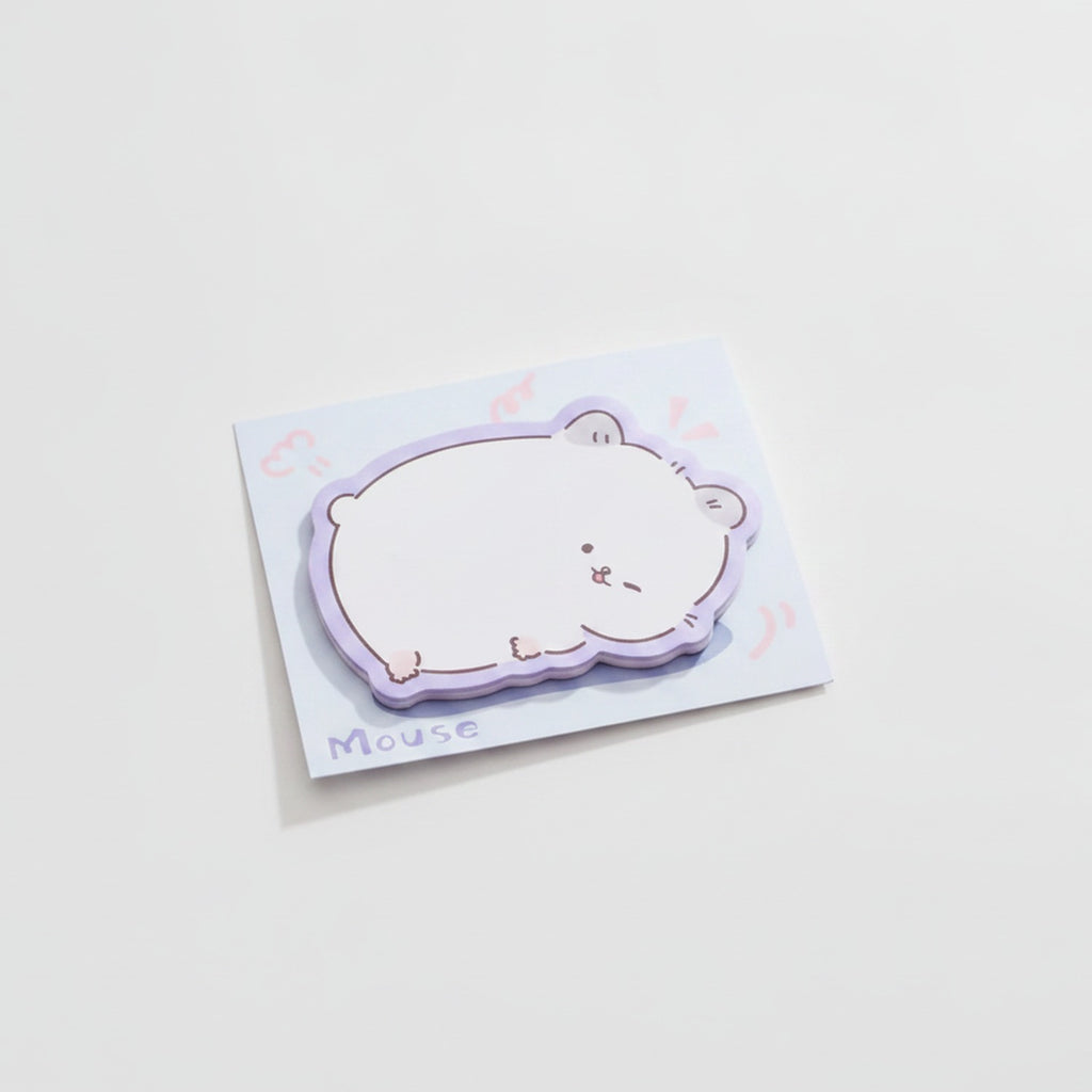 Cute Purple Bear Cloud Sticky Notes Pad – stationery (view 1)
