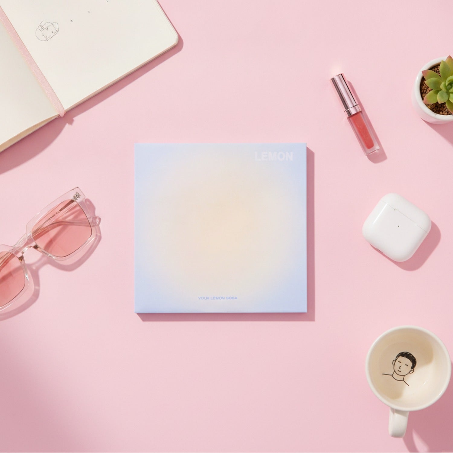 Gradient Yolk'Summer Square Notebook - Blue Yellow Gradient
