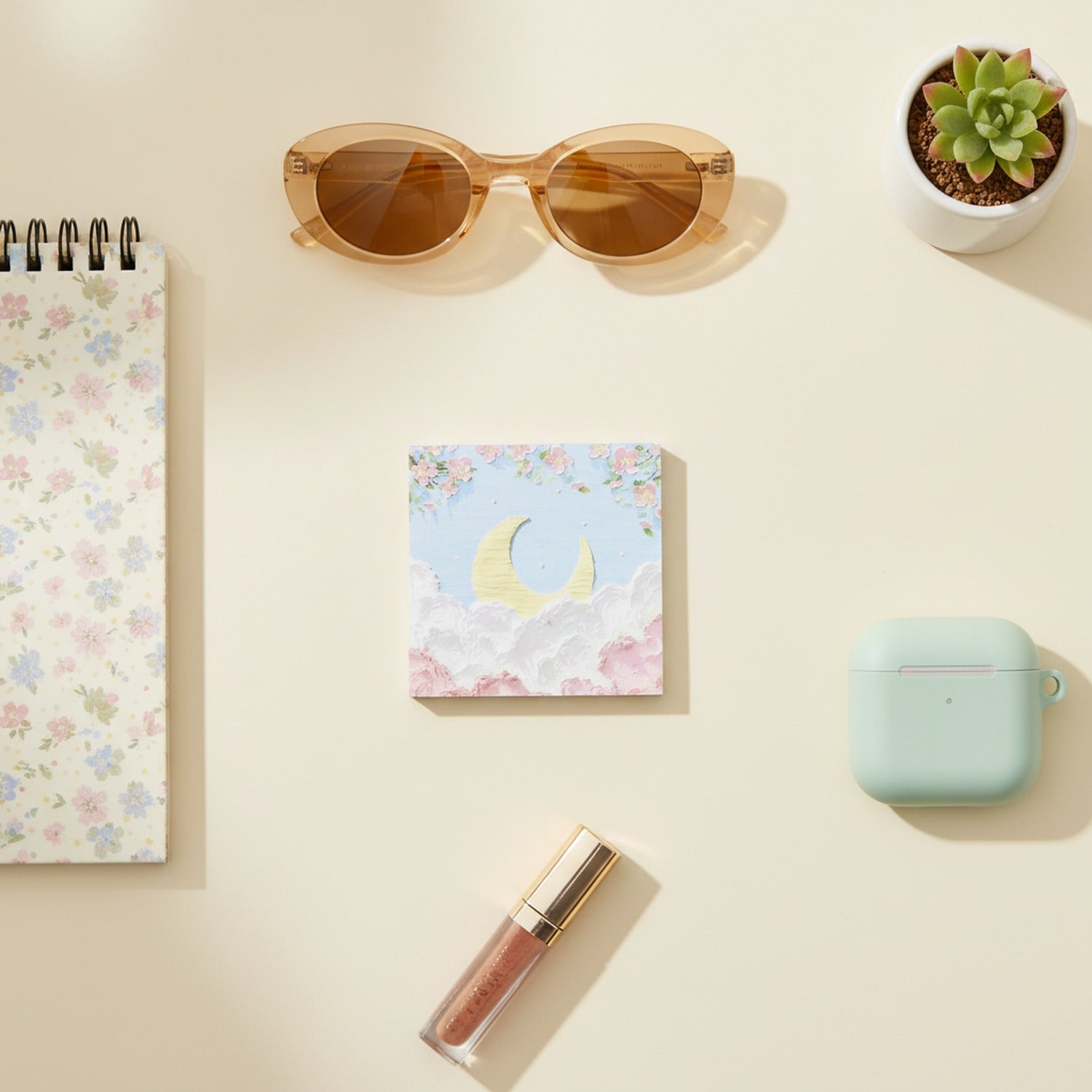 Dreamy Moon Floral Greeting Card