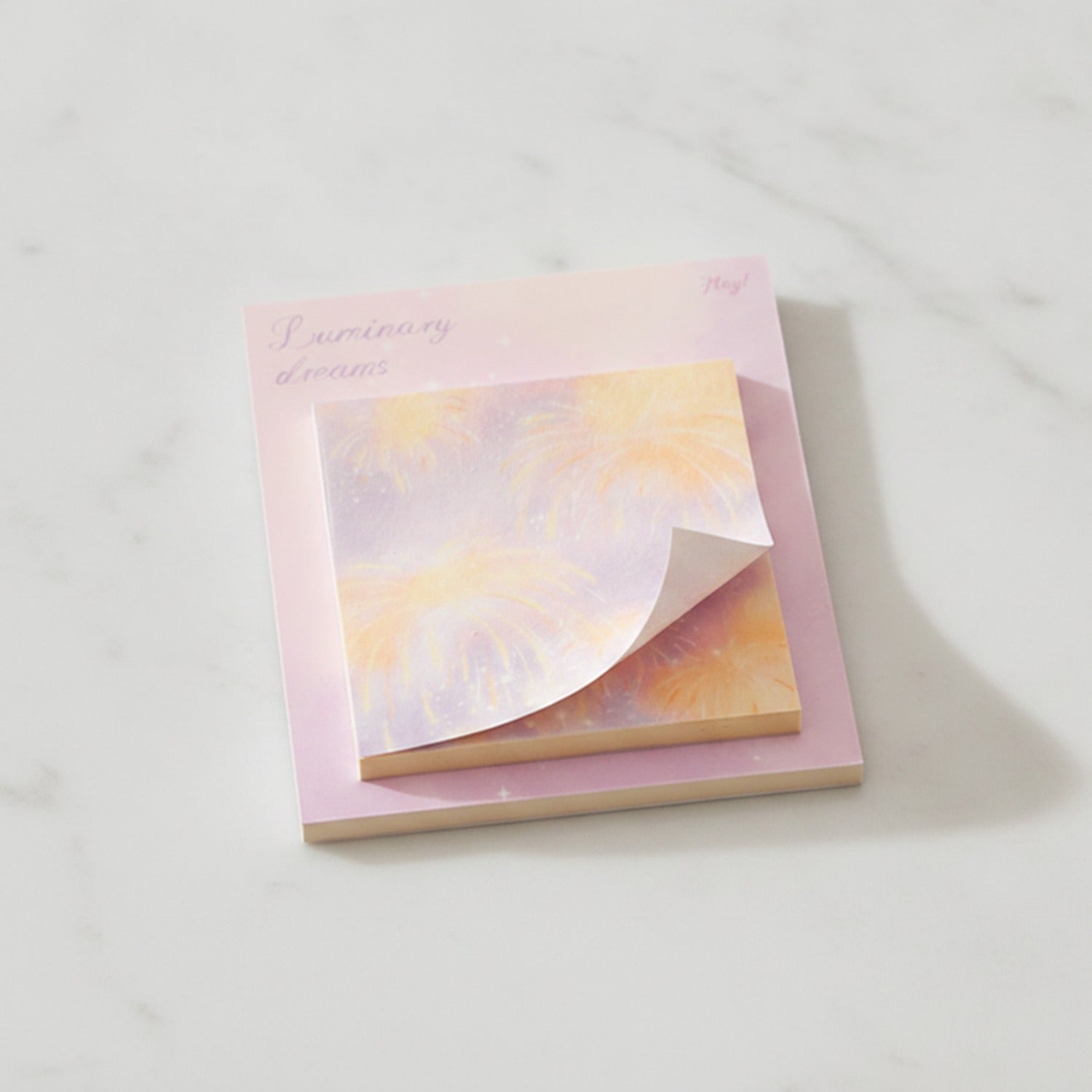 Luminous Dreams Pink Celestial Sticky Notes