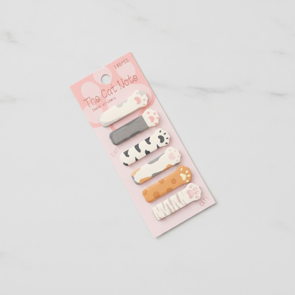 Cat Paw Index Stickers Pink Sticky Notes