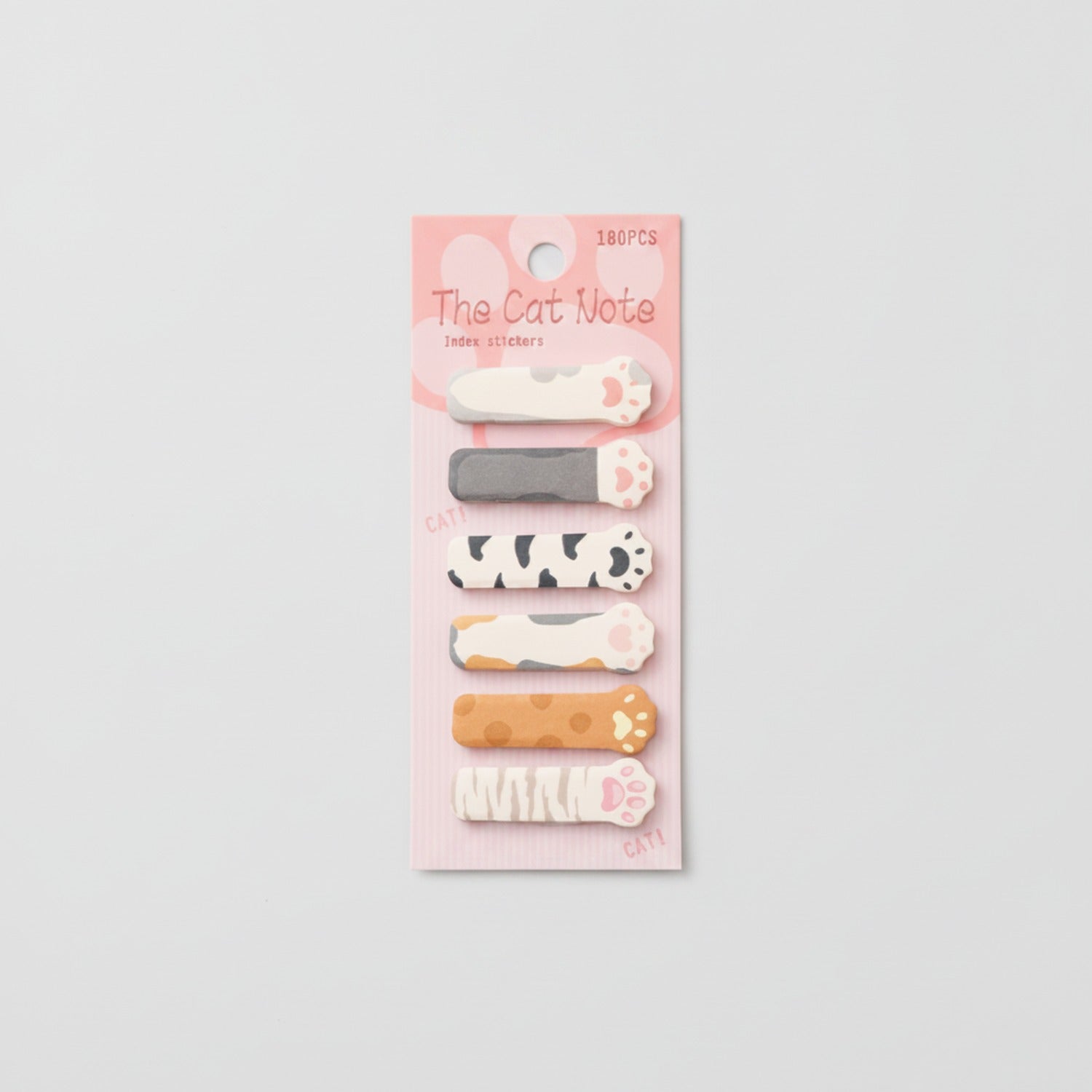 Cat Paw Index Stickers Pink Sticky Notes
