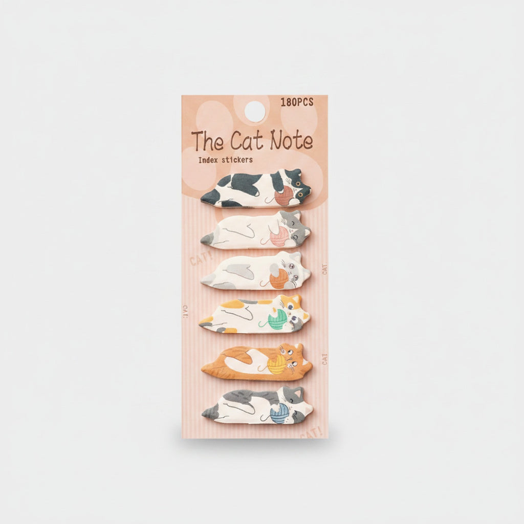 Cat-Shaped Index Stickers Sticky Notes Set