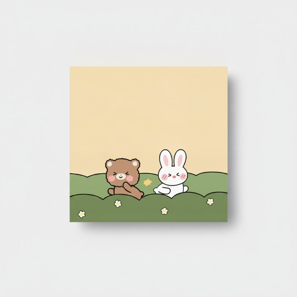 Cute Bear Bunny Sticky Notes Pad – stationery (view 1)