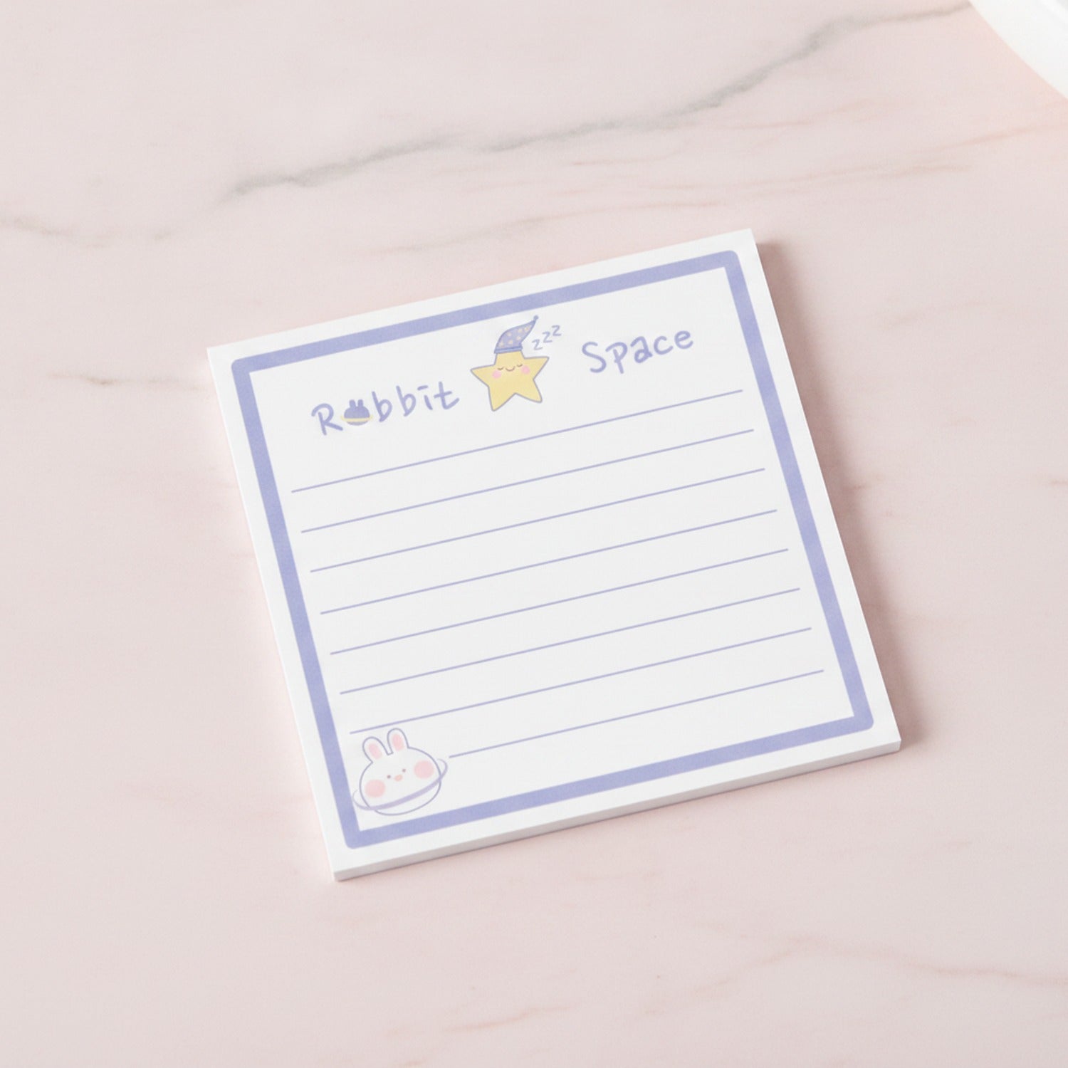 Rabbit Space Sticky Notes With Star Charm