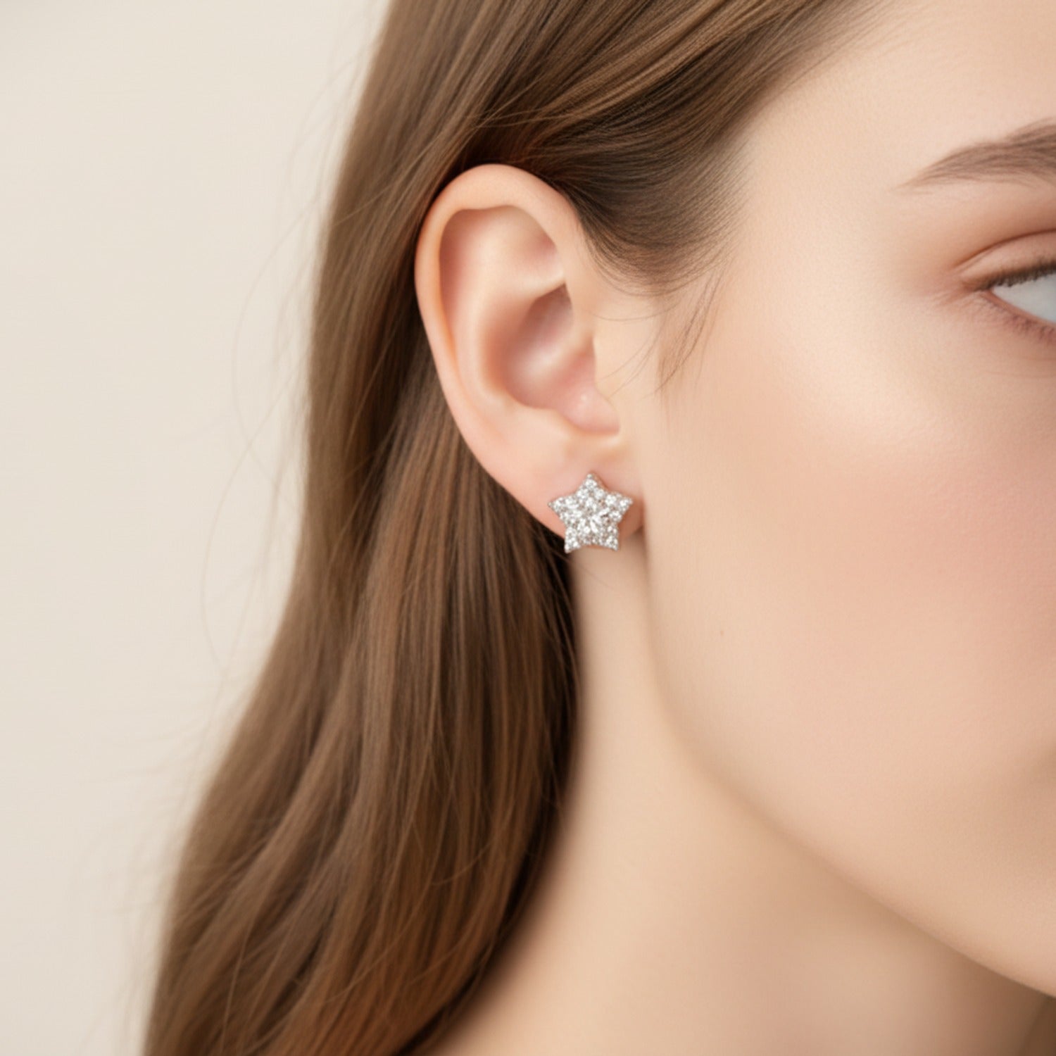 Star Diamond Rhinestone Stud Earrings