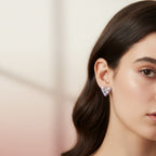 Purple Heart Bow Stud Earrings