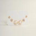 Elegant Gold Plated Pearl & Crystal Stud Earrings Set – jewelry (view 1)